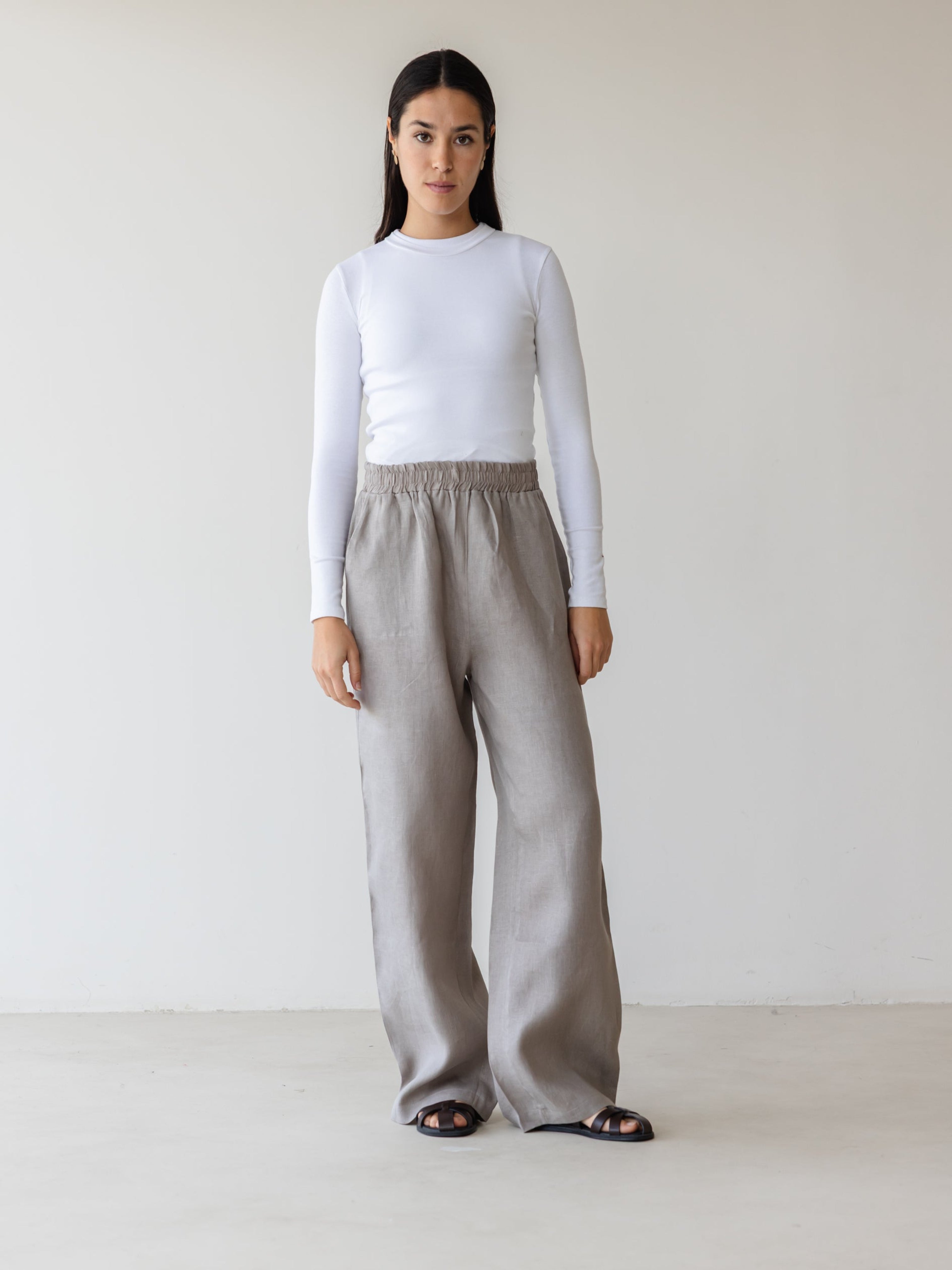 Basic Lenen Pack Basic Linen Pants - Grey – ASCIA