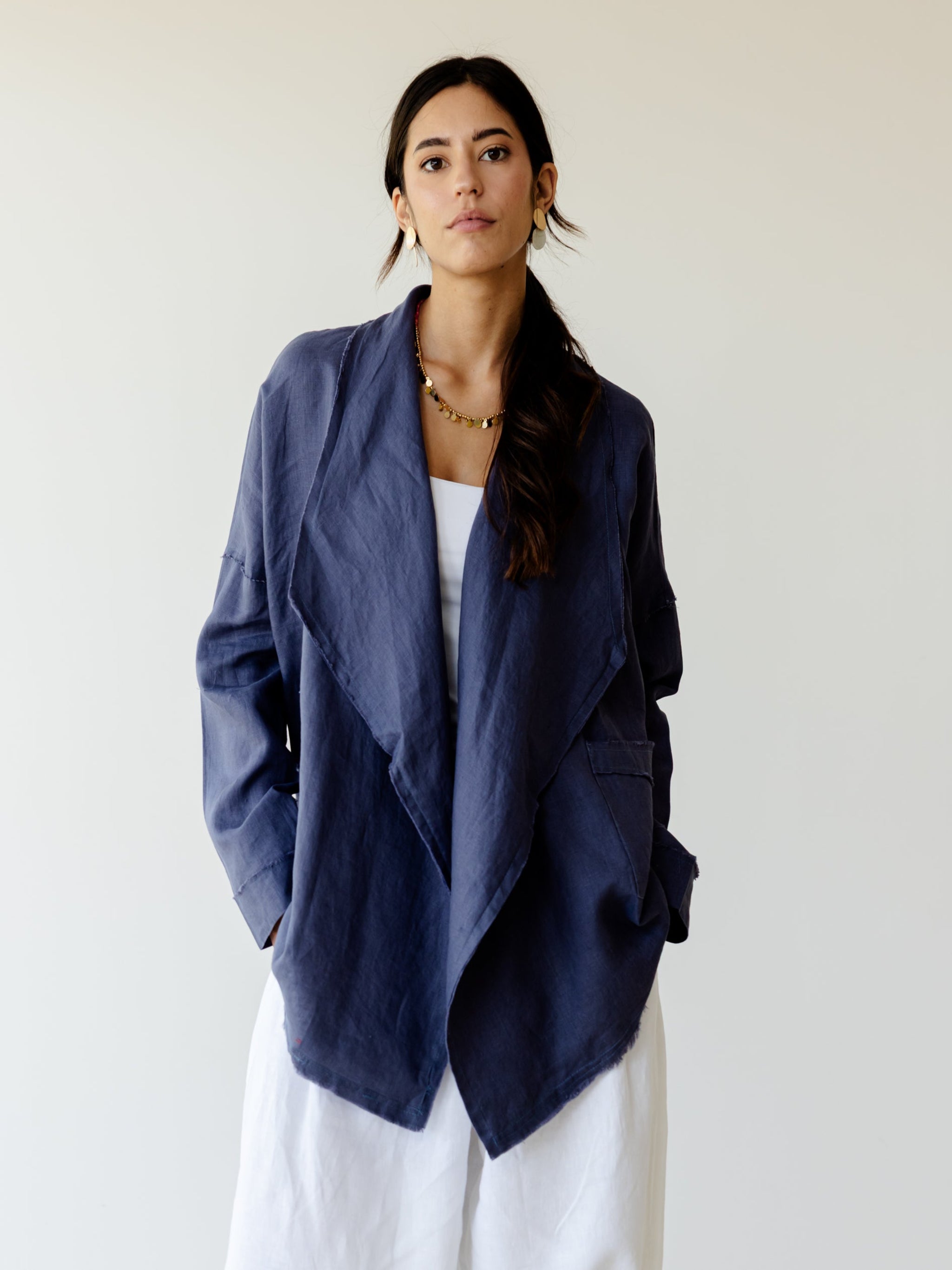 Take It Easy Cardigan - Dusty Navy