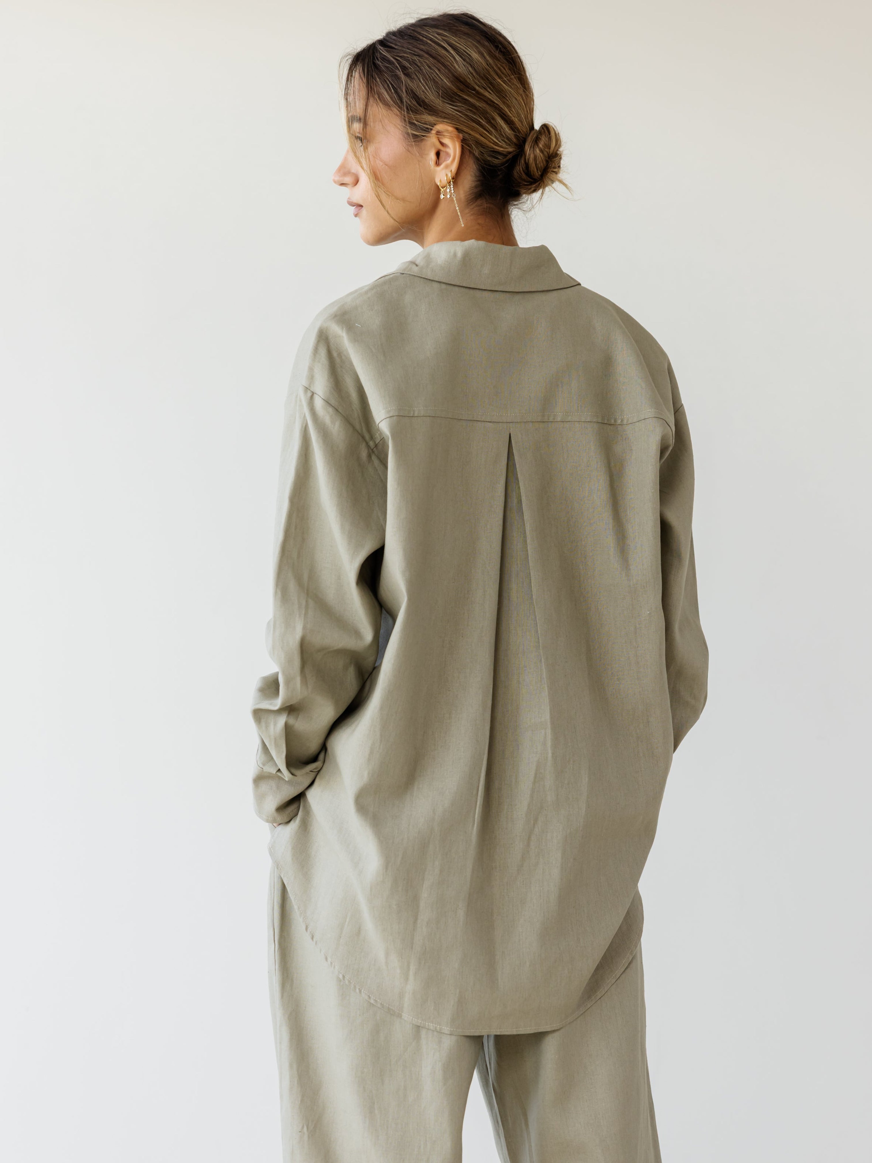 Basic Linen Shirt - Sage