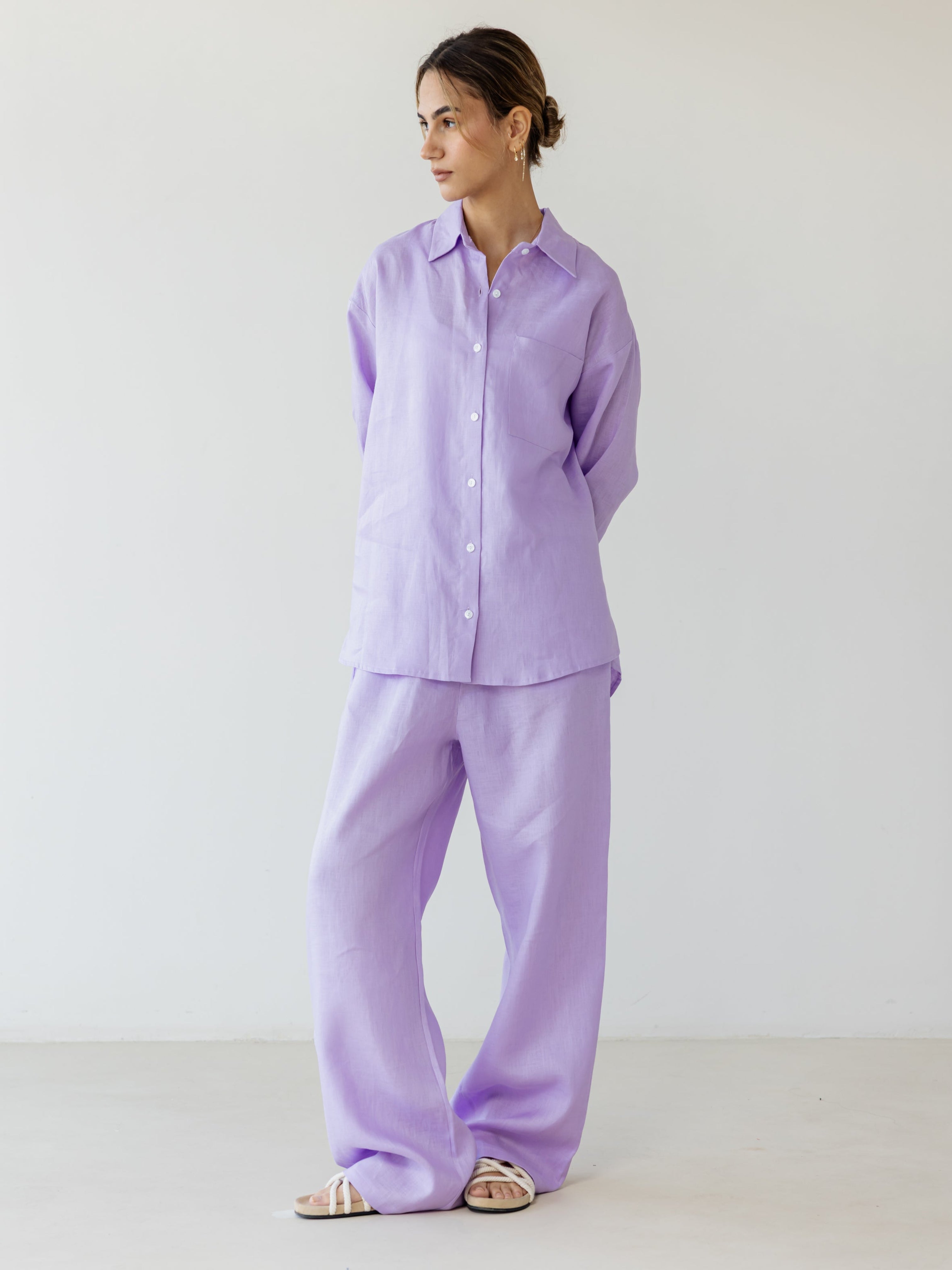Basic Linen Shirt - Lilac