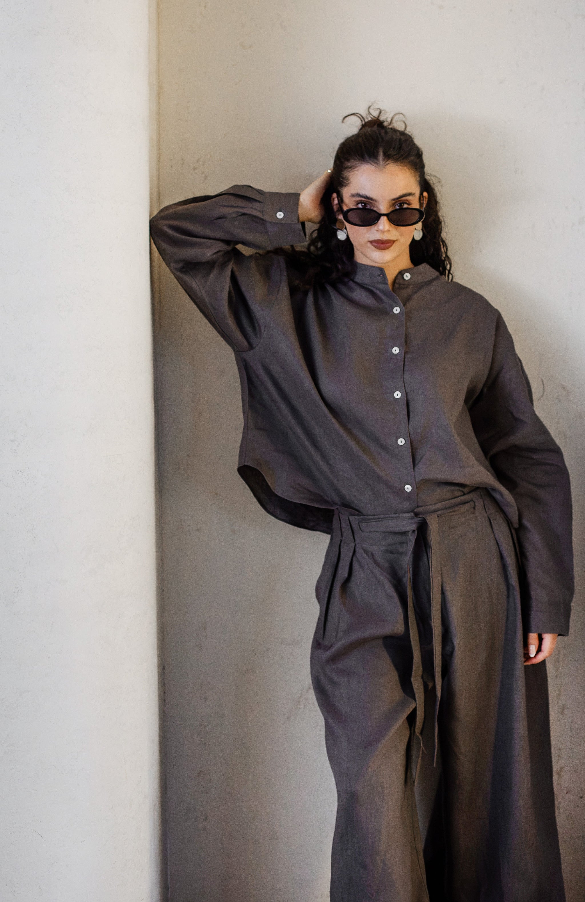 Serene Linen Set - Graphite